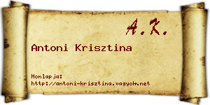 Antoni Krisztina névjegykártya