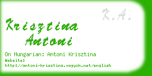 krisztina antoni business card